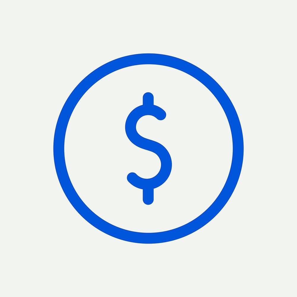 Currency social media icon vector in blue minimal line