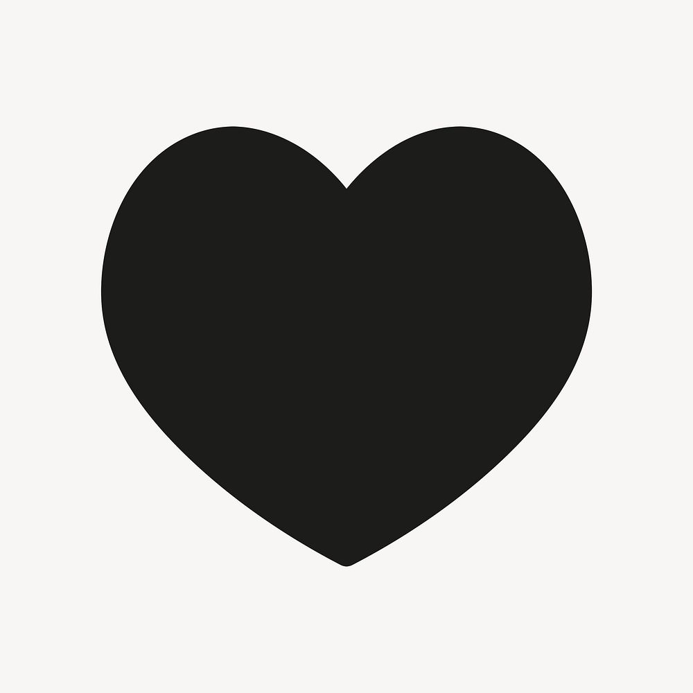 Heart filled icon psd black for social media app