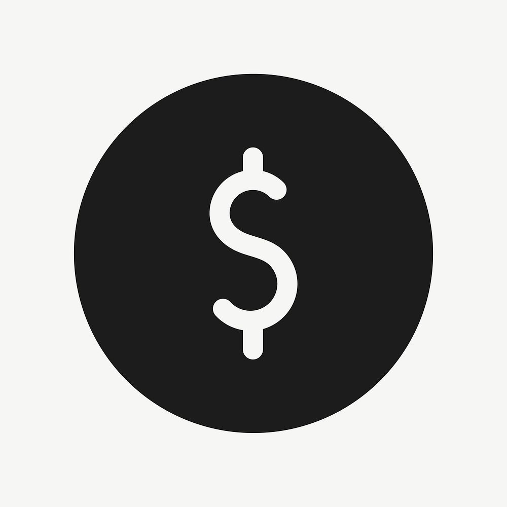 Currency filled icon vector black for social media app
