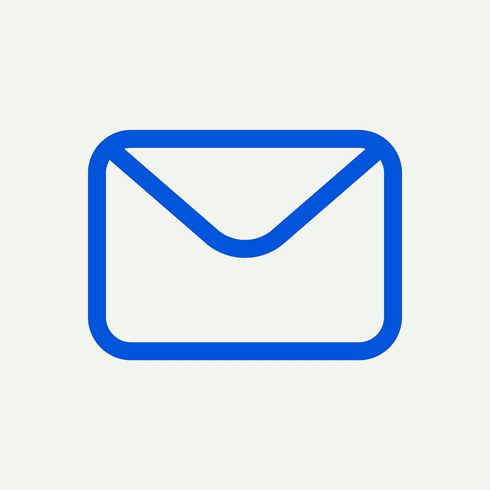 Email social media icon psd in blue minimal line