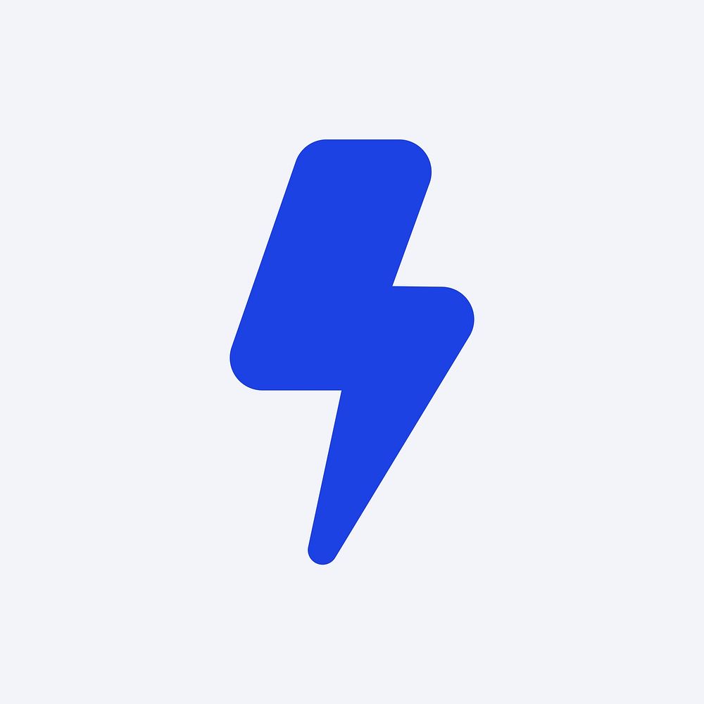 Flash icon blue icon vector for social media app flat style