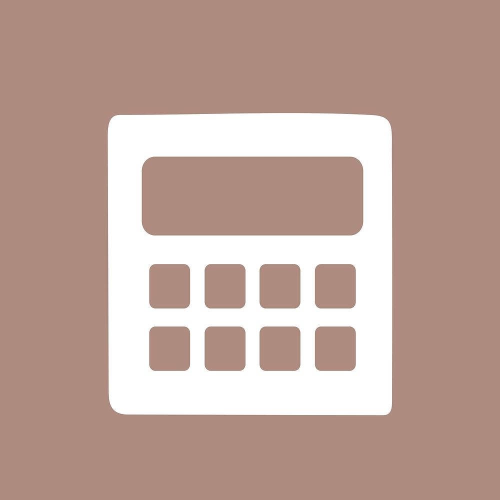 Calculator mobile app icon vector simple flat style