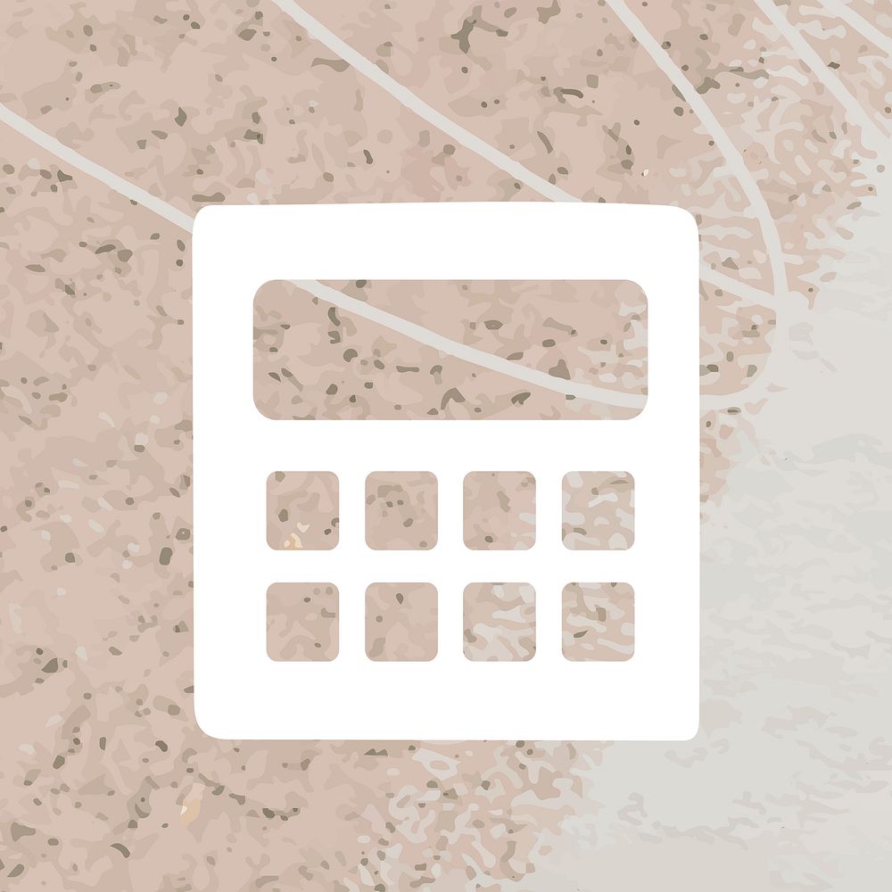 Calculator mobile app icon psd on aesthetic textured background
