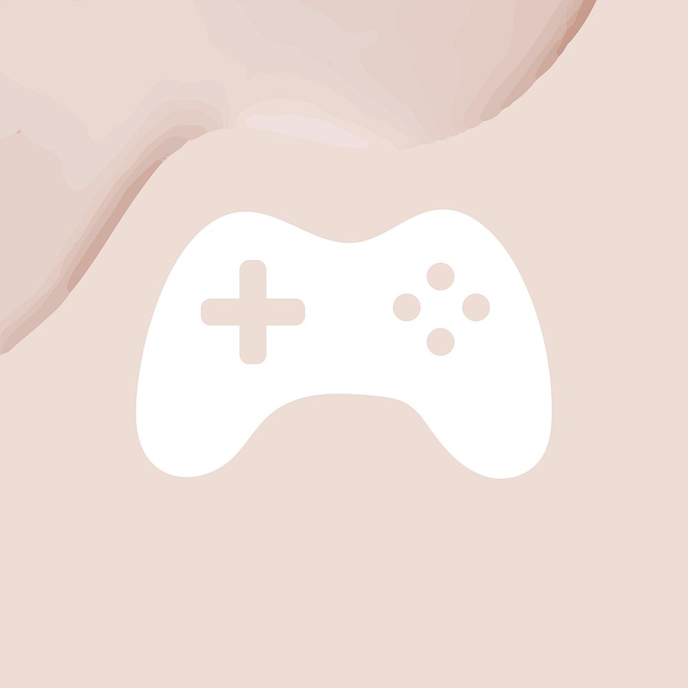 Game console app icon vector for mobile phone pink textured background