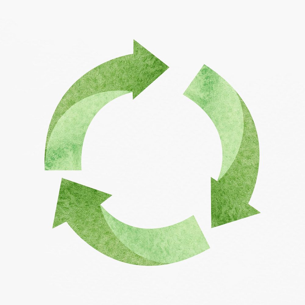 Green recycling symbol vector design element