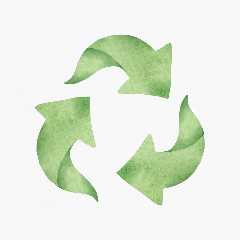 Green recycling symbol vector design element