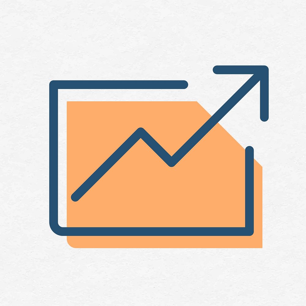 Growth graph business icon psd