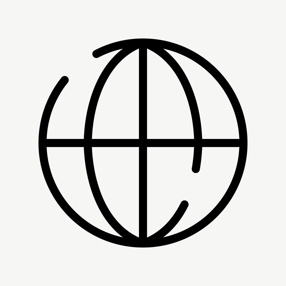 Globe icon vector internet symbol