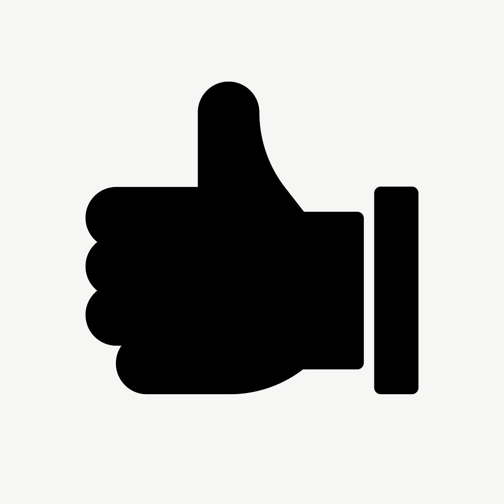 Thumbs up vector icon flat graphic