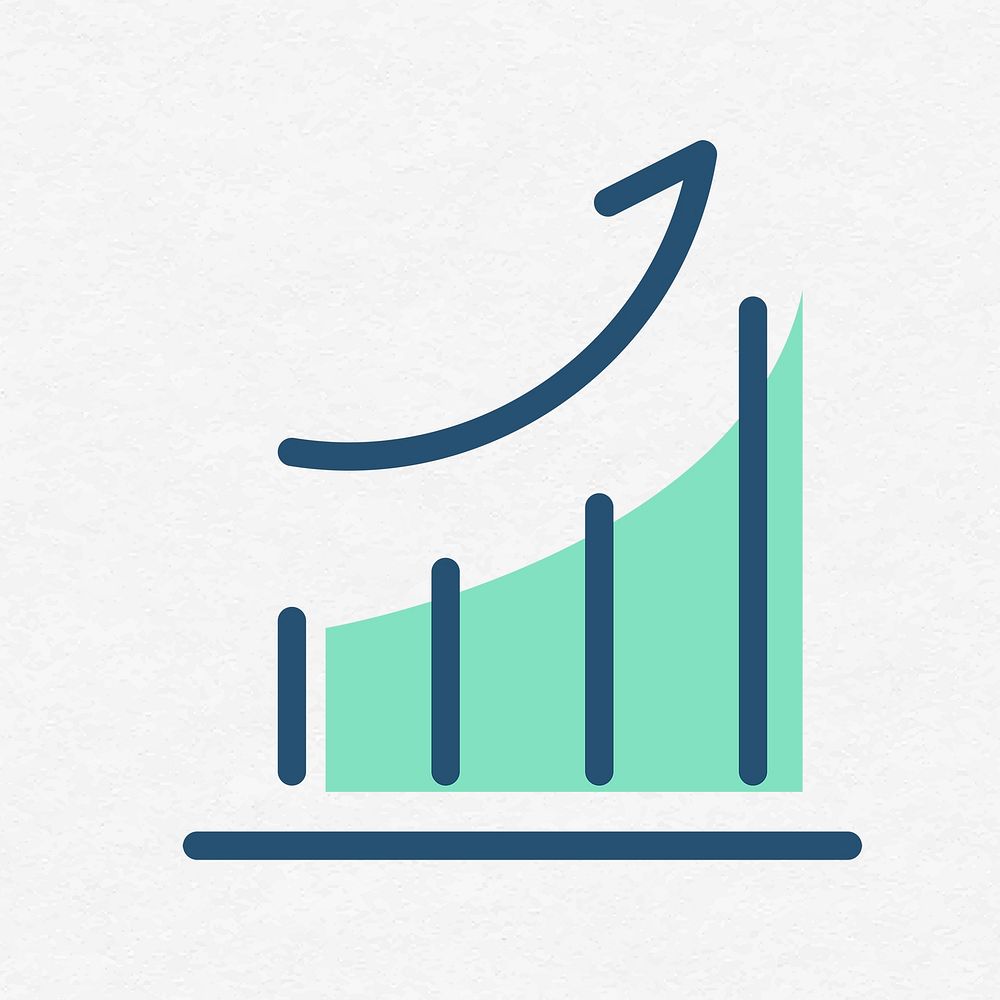 Growth graph business icon psd