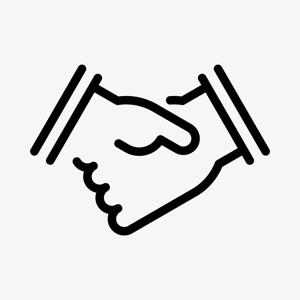 Handshake business icon vector minimal line