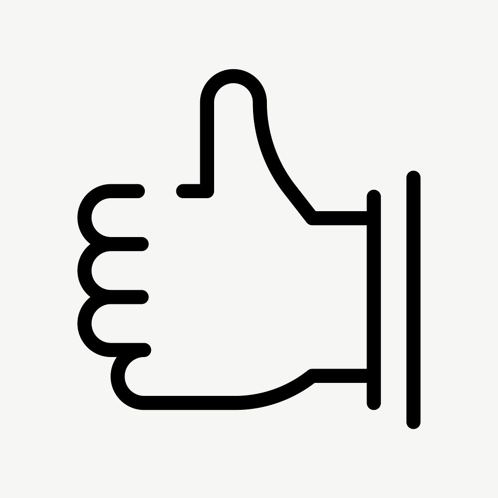 Thumbs up vector icon minimal line