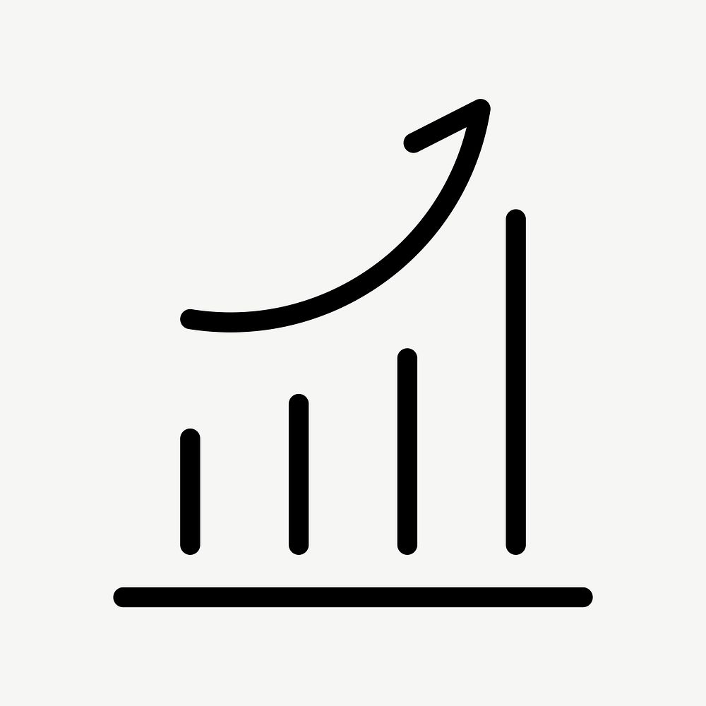 Growth graph business icon vector