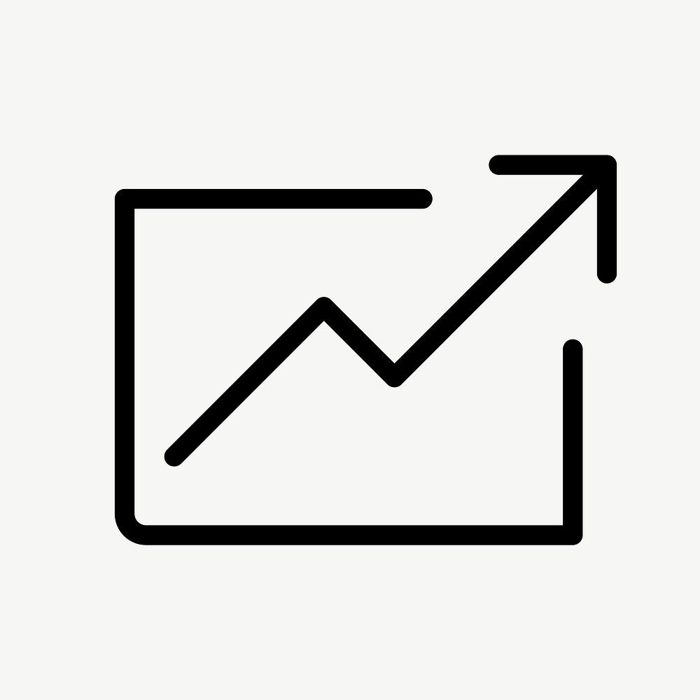 Growth graph finance icon vector
