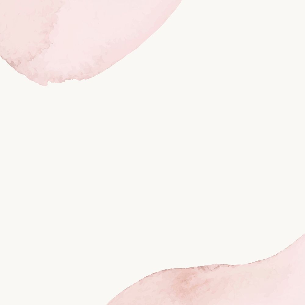 Background of beige watercolor vector with pink pastel stains in simple style