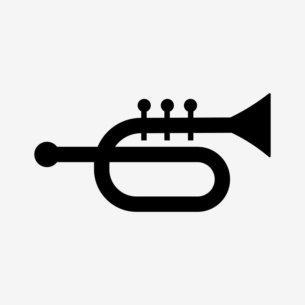 Trumpet flat music icon vector design in black and white