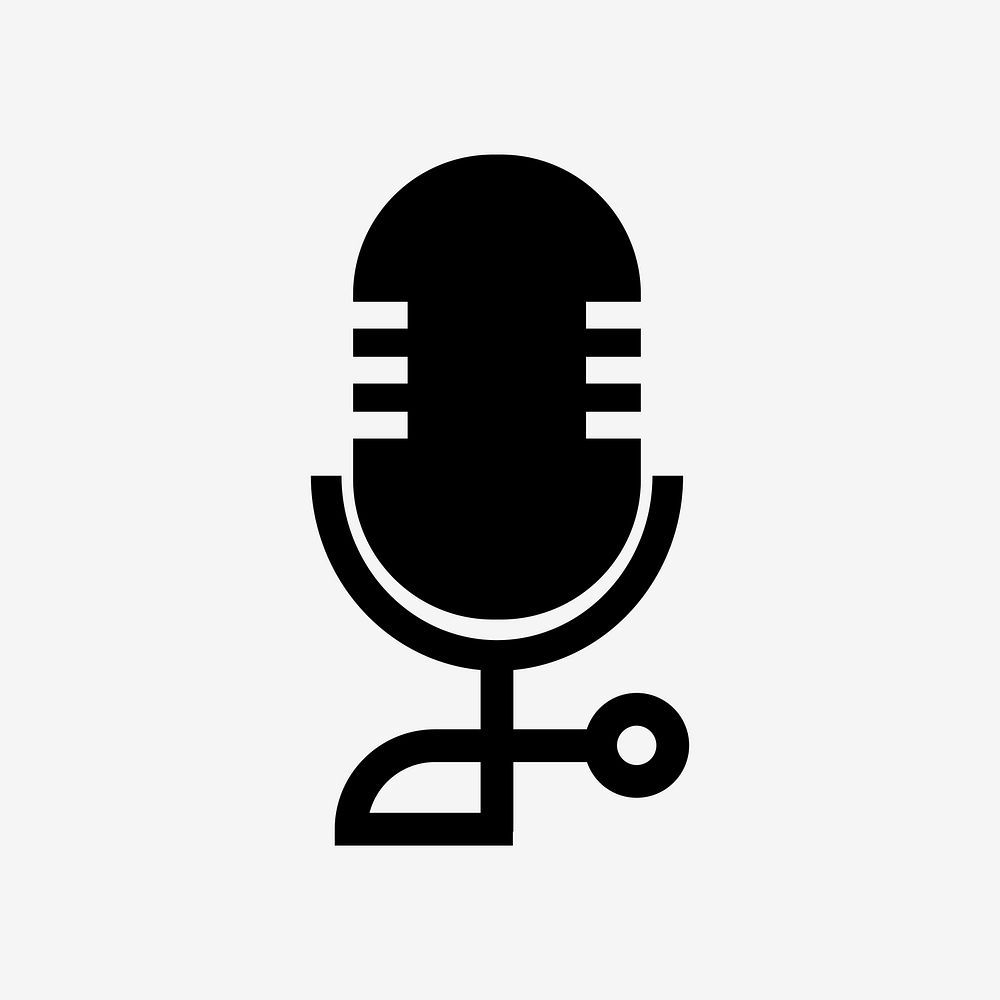 Microphone icon vector minimal design in black and white