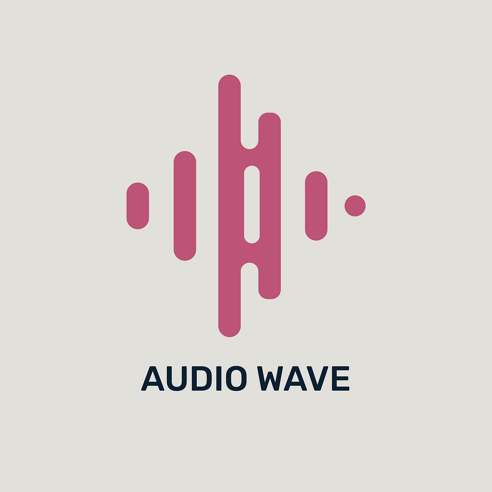 Editable audio wave music logo vector flat design
