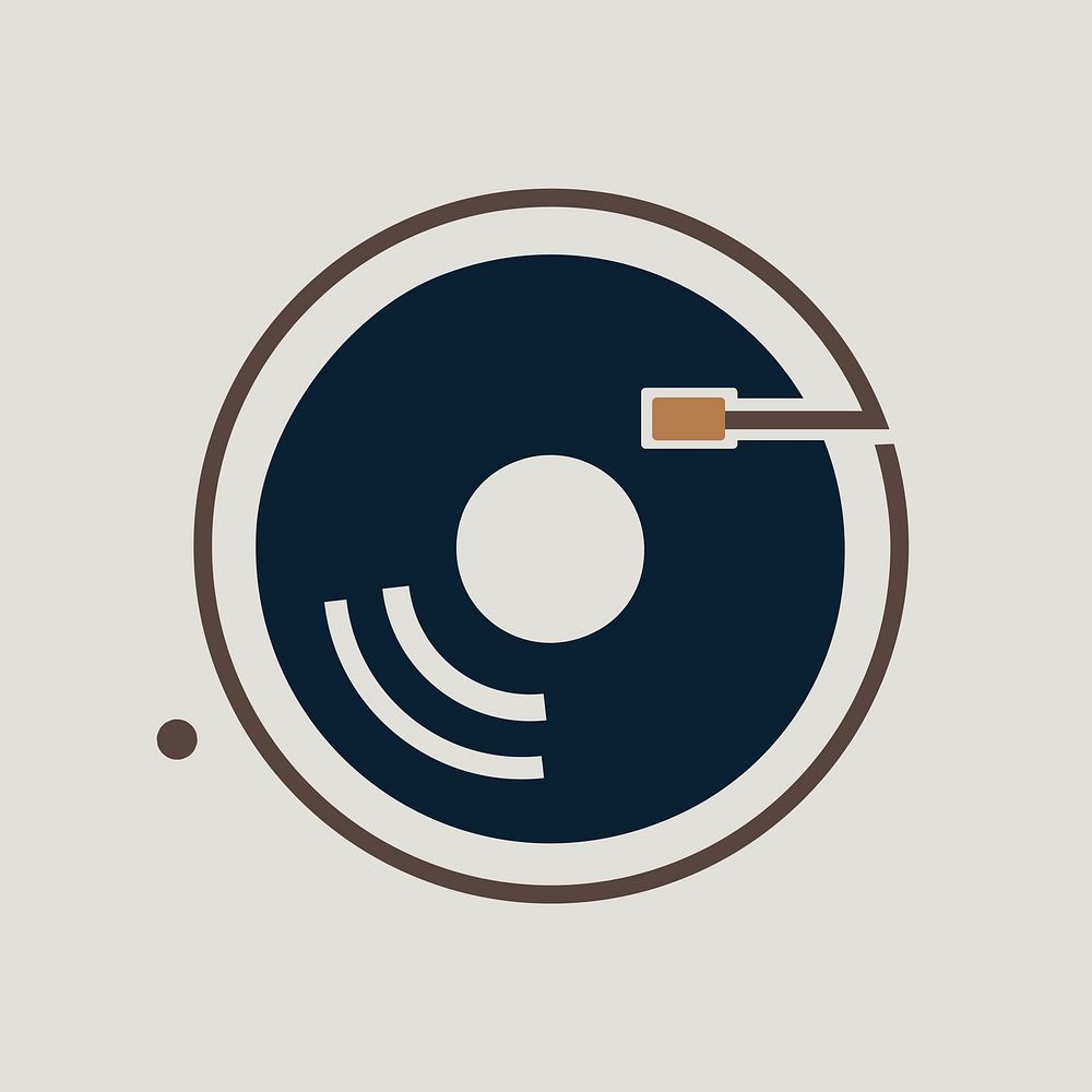 Editable vinyl record icon vector flat design
