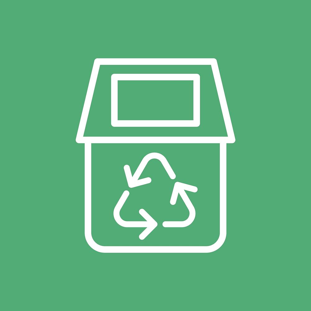 Recycling bin icon vector for business in simple line