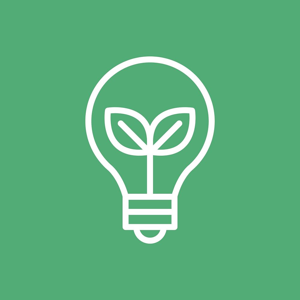 Light bulb environment icon vector for business in simple line