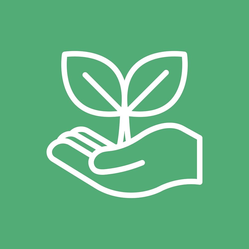 Sustainable plant business icon vector in simple line