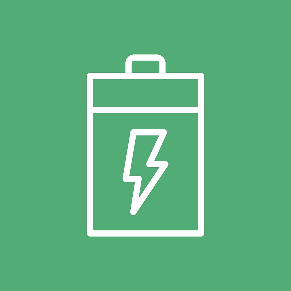 Battery power icon vector renewable power in simple line