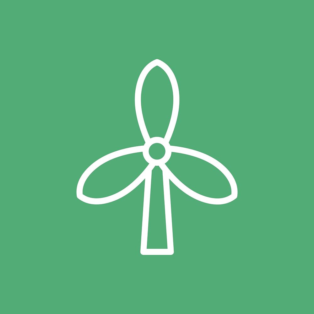 Wind turbine icon vector for business in simple line