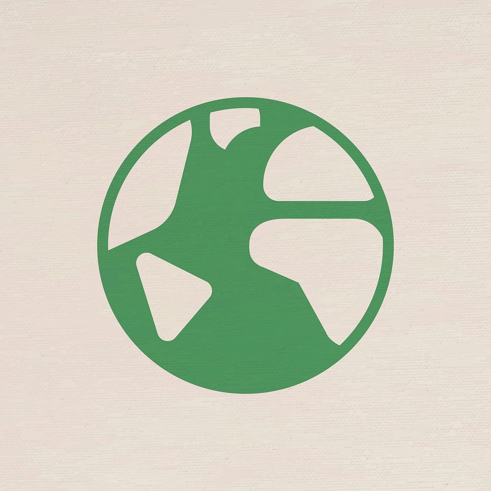 Globe vector earth day icon in flat graphic
