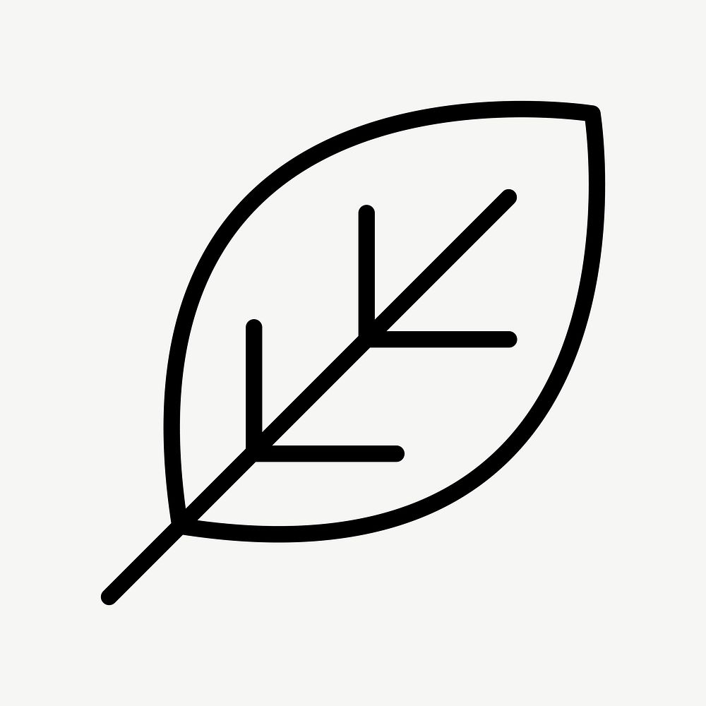 Leaf environment icon vector in black simple line graphic