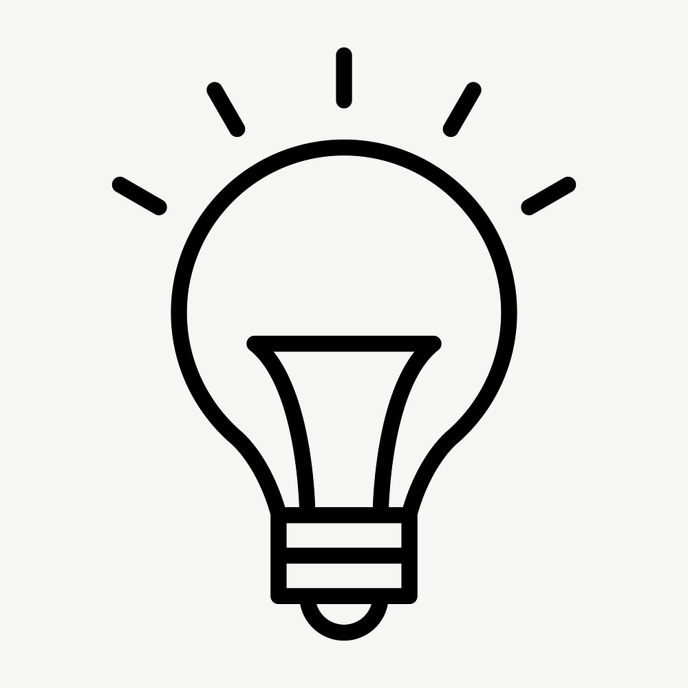Light bulb icon vector for business in simple line