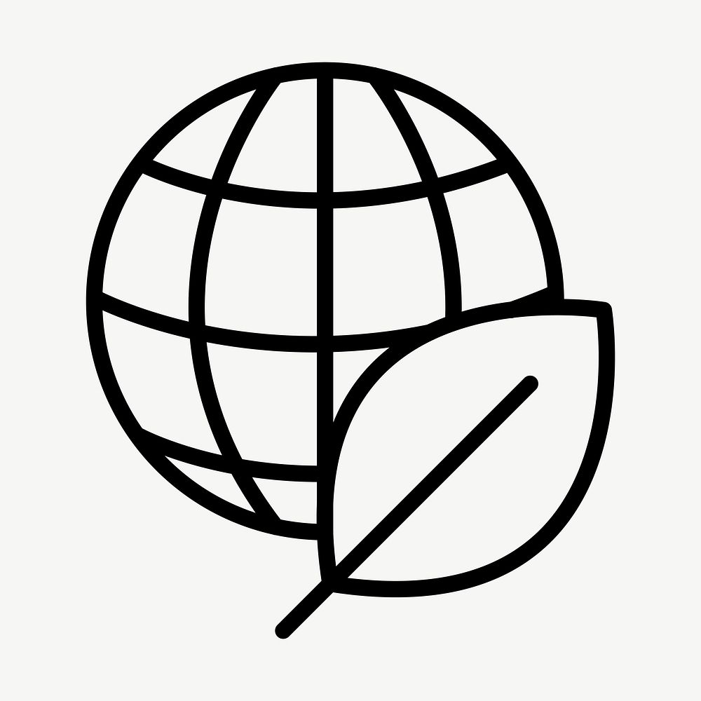 Sustainable planet business icon vector in simple line