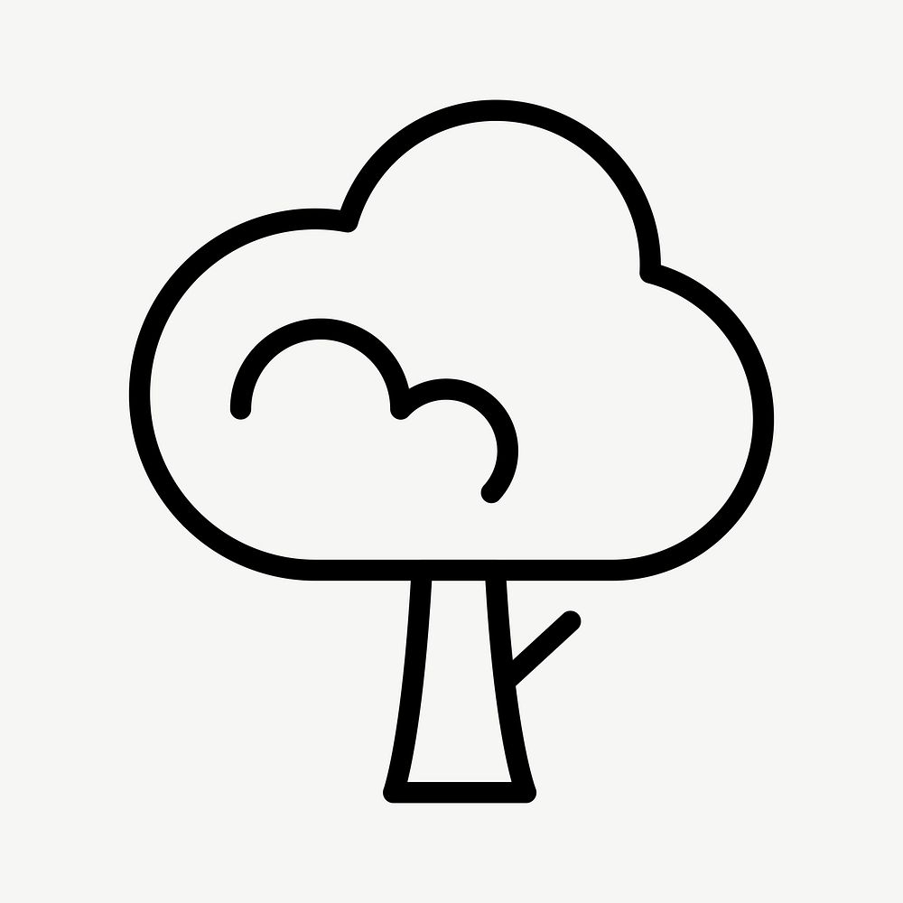 Tree icon vector for business in simple line