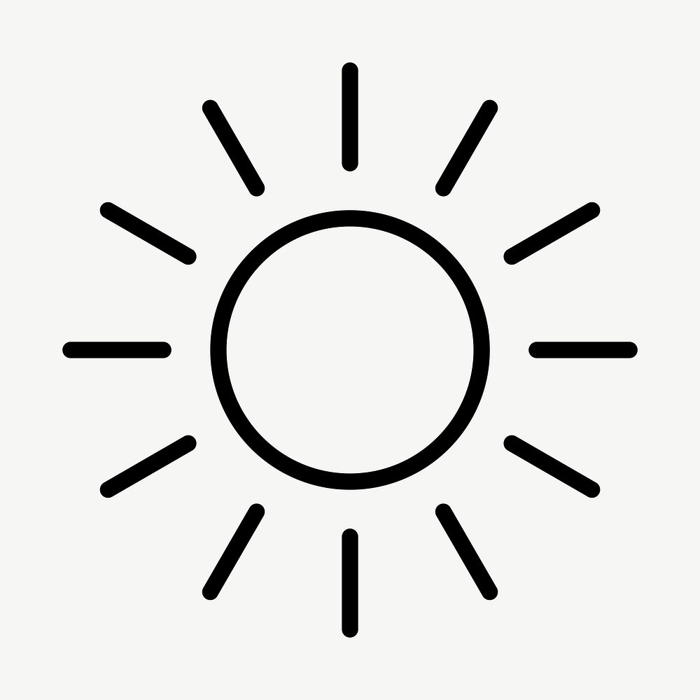 Sun icon vector for business in simple line