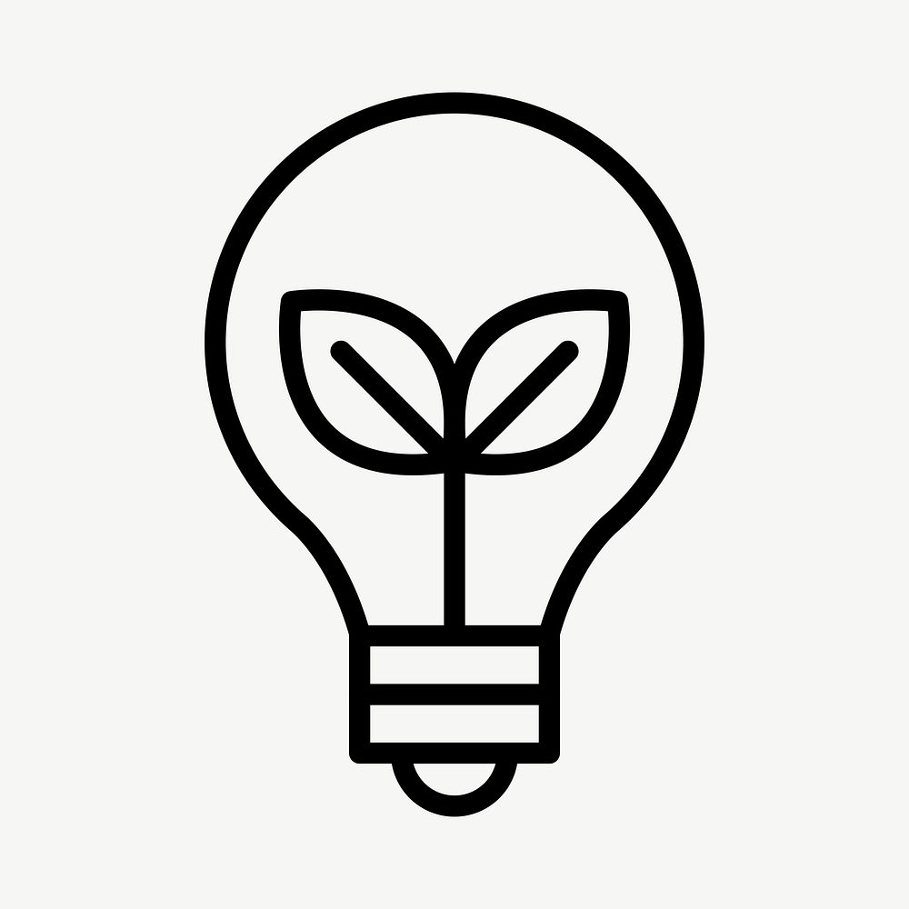 Light bulb environment icon vector for business in simple line