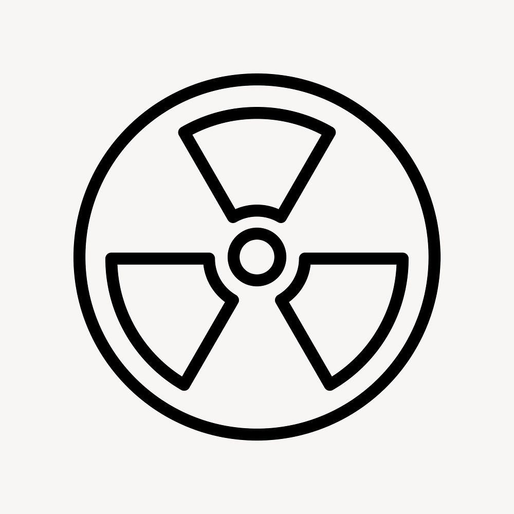 Radiation hazard symbol icon psd in simple line