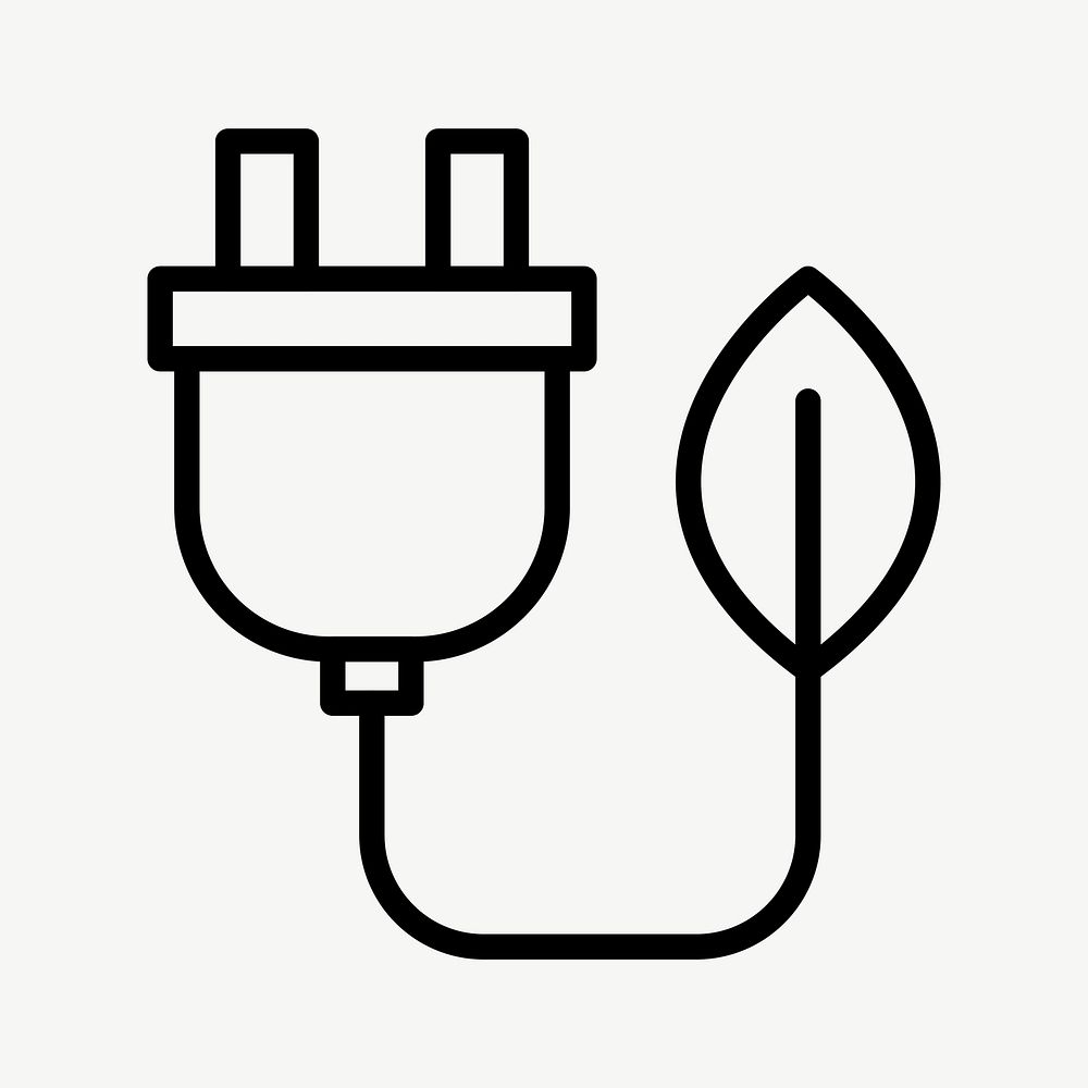 Green energy icon vector for business in minimal style