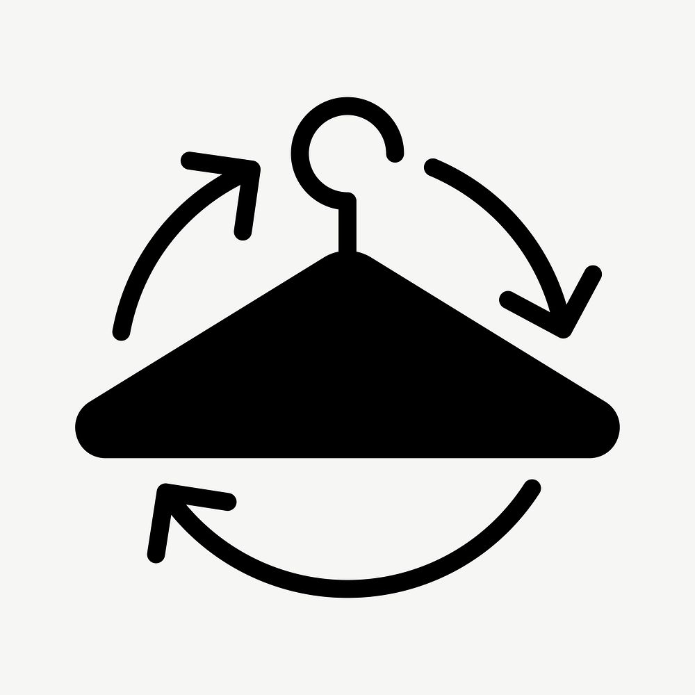 Recyclable cloth hanger icon vector for business in flat graphic