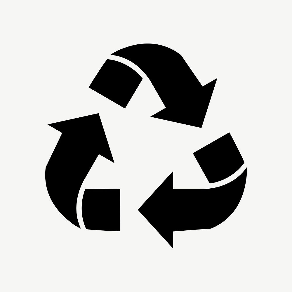 Recycling icon vector earth day symbol in flat graphic