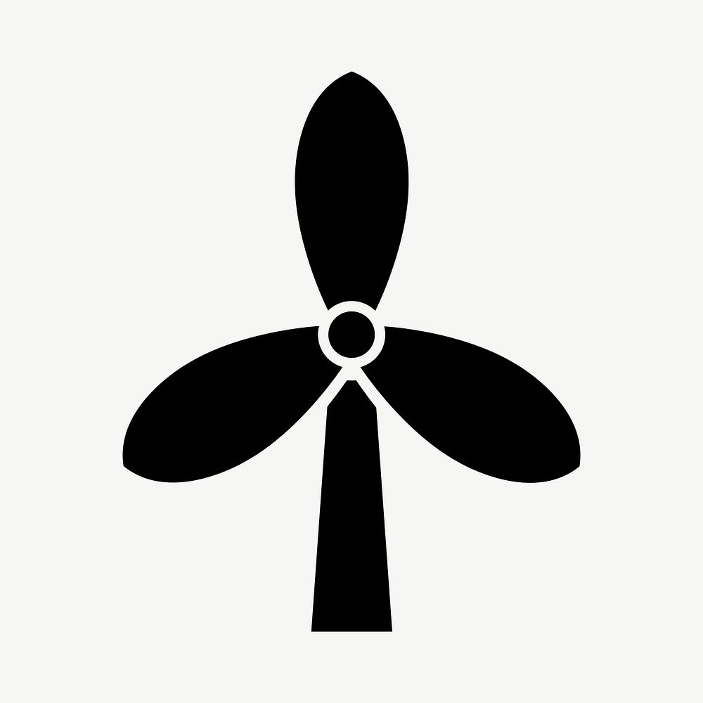 Wind turbine icon vector for business in flat graphic