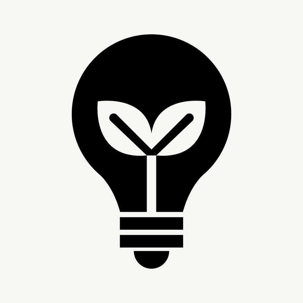 Light bulb environment icon vector for business in flat graphic