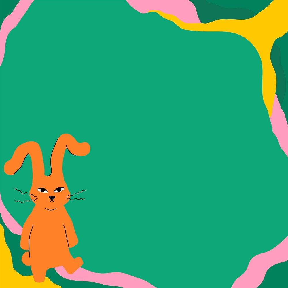 Rabbit frame vector cute animal illustration