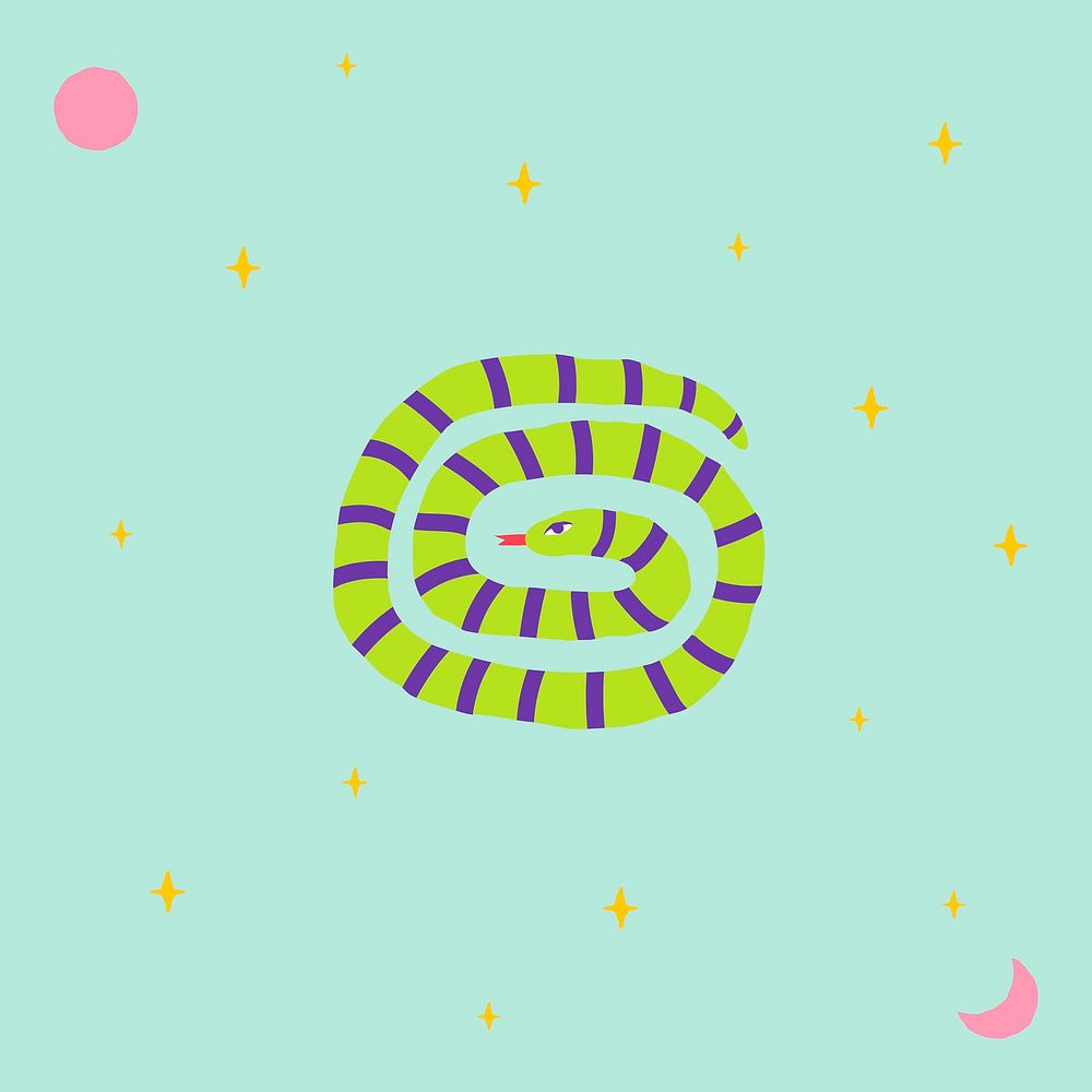 Snake background cute animal illustration
