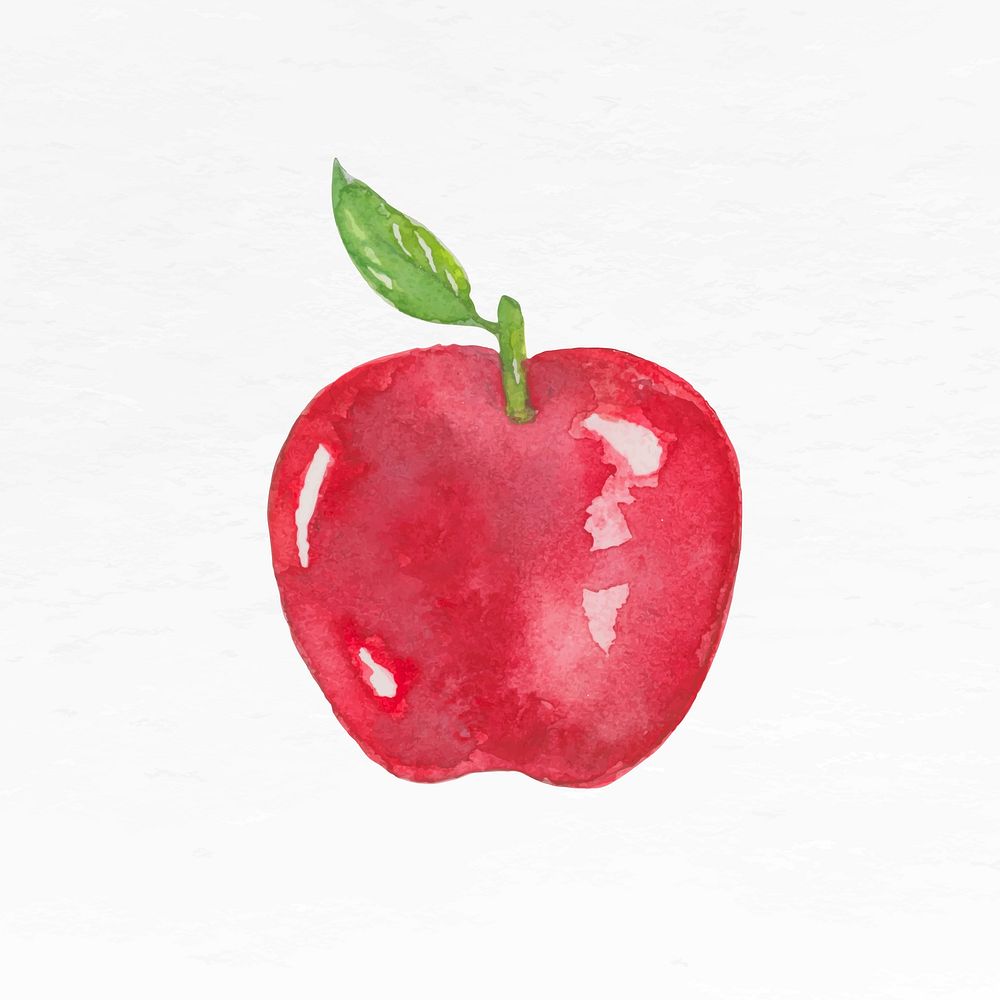 Apple watercolor vector education graphic