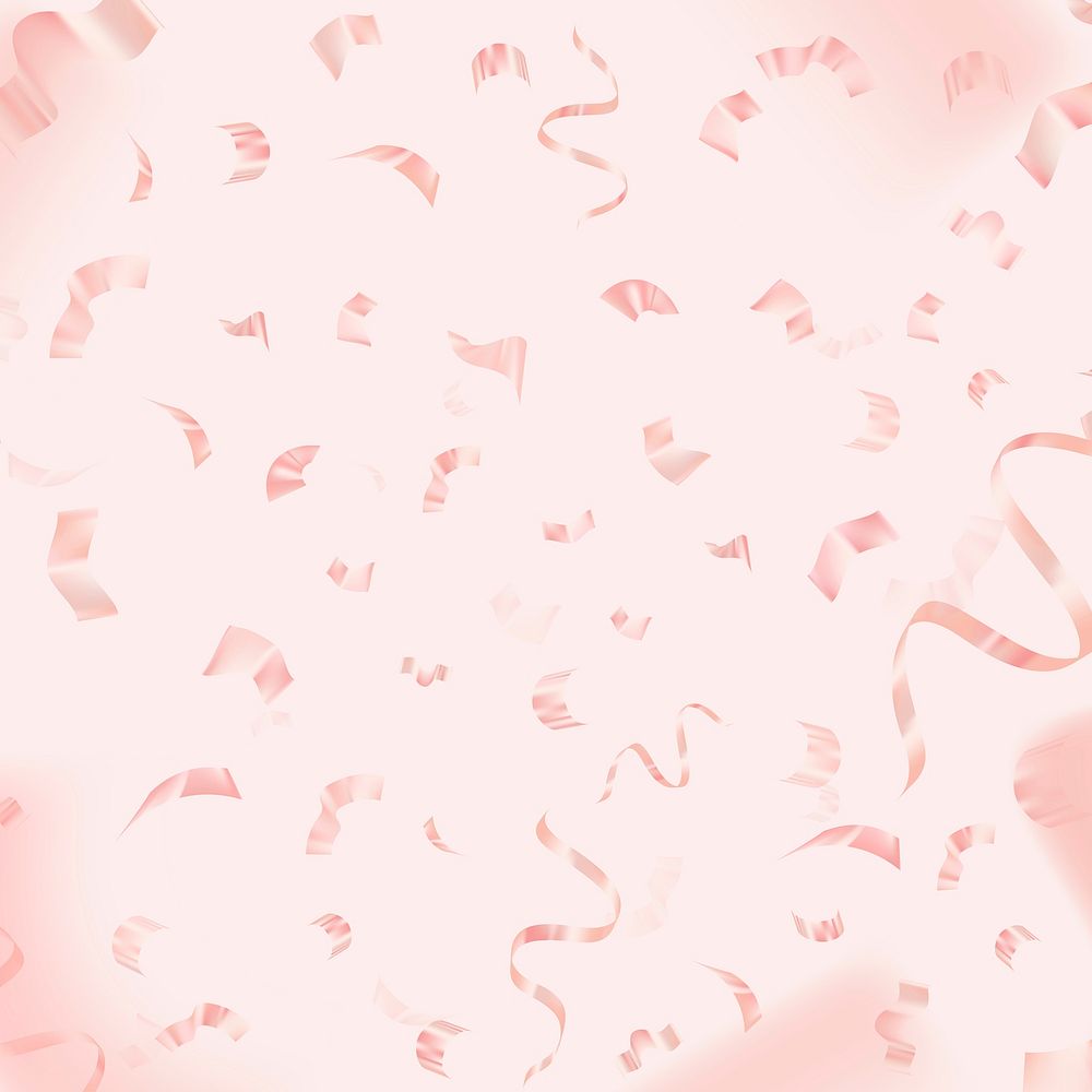 Pink birthday 3D ribbons vector for greeting card background