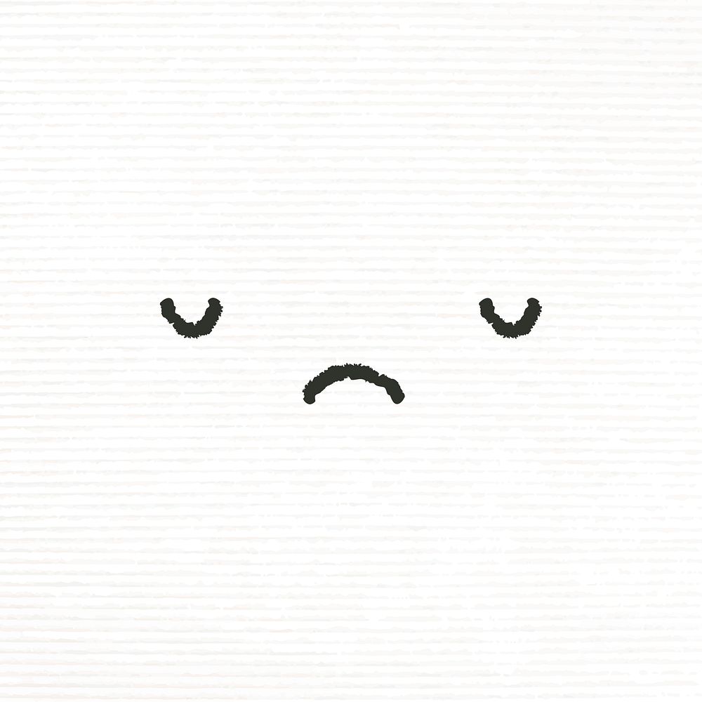 Cute emoticon design element vector with sad face