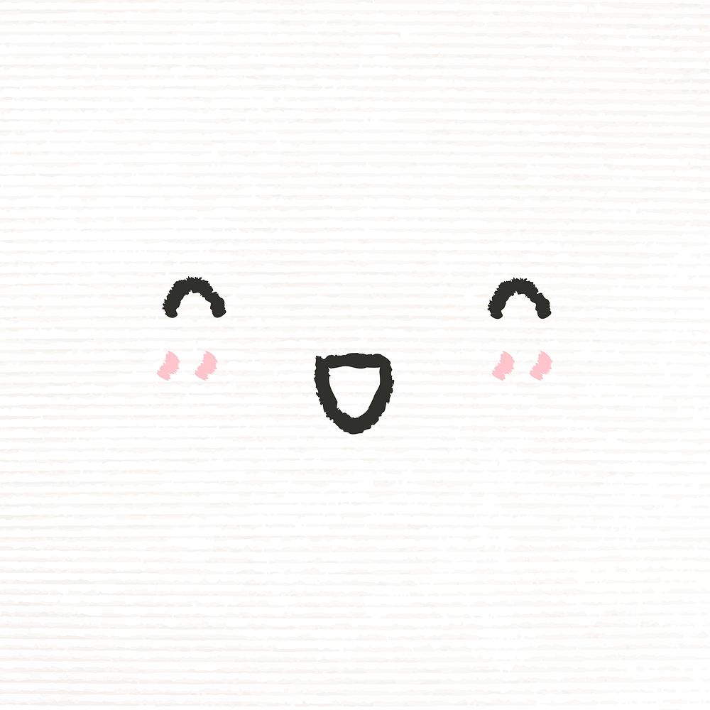 Cute emoticon design element psd with smiling face