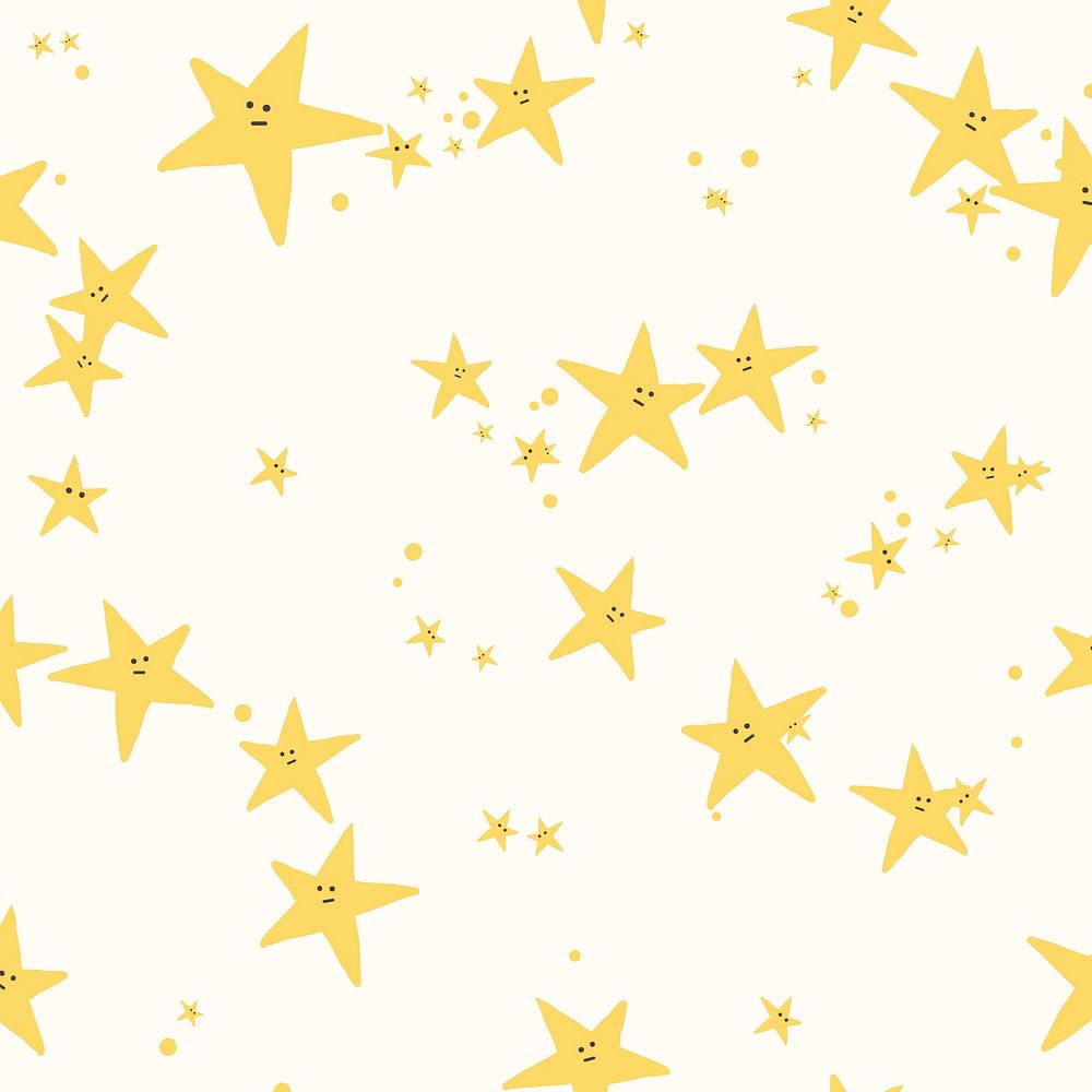 Stars seamless pattern background vector cute doodle for kids