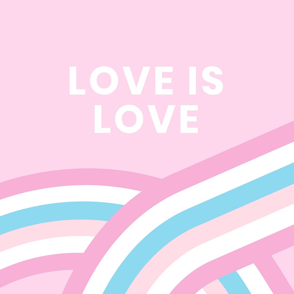 Bigender flag template vector with love is love text