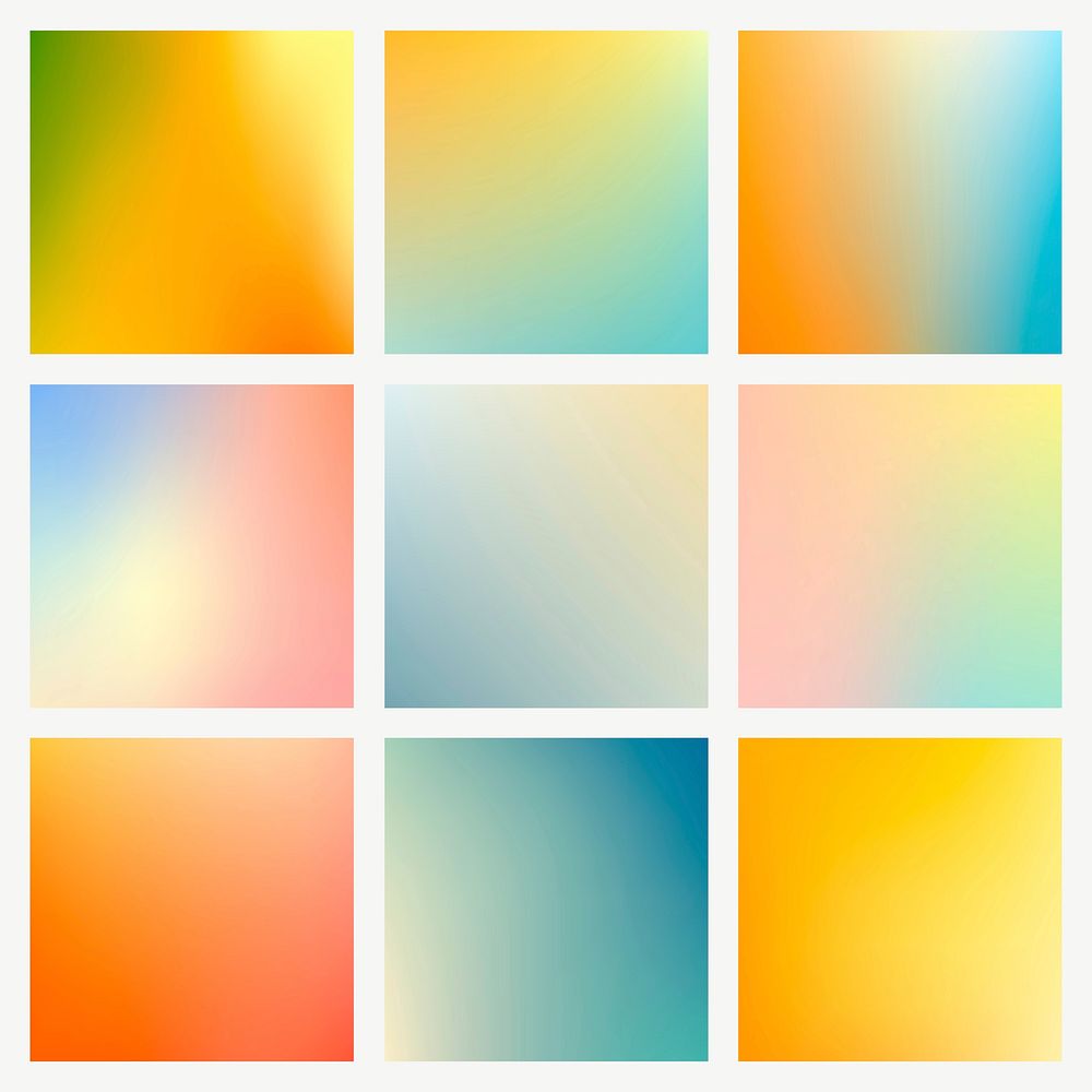 Bright summer gradient background vector set